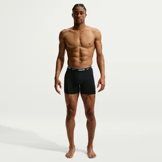 Nike Mens Essential Cotton Stretch Boxer Briefs (3-Pack) in Black | KE1276-001