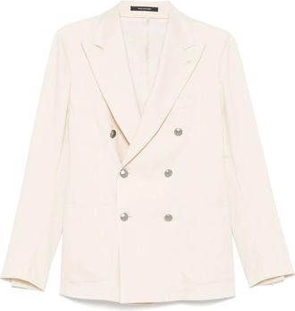 Tagliatore Jassen, Heren, Beige, S, Leer, Herenkleding bovenkleding wit Ss 25