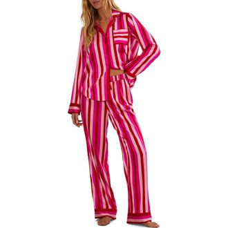 Beach Riot Livy & Connie Pajamas in Pink Red at Nordstrom, Size X-Small
