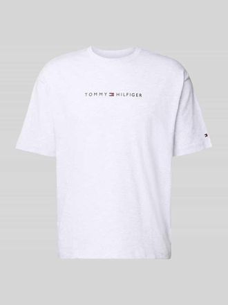 Tommy Hilfiger Regular Fit T-Shirt aus reiner Baumwolle in Hellgrau, Gr&ouml;&szlig;e XXL
