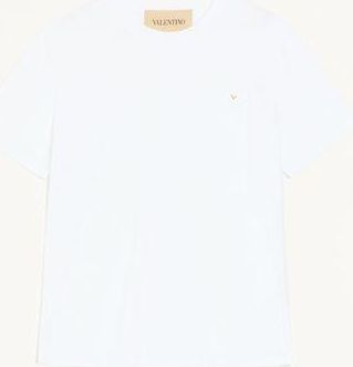 Valentino T-Shirt Valentino in cotone con VGold Uomo BIANCO XS