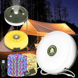 OEM Guirnalda De Luces Led Para Camping, Retr&aacute;ctil, Impermeable, Port&aacute;til, De 10 Metros De Largo, Recargable Por Usb, Ideal Para Decorar Exteriores, Campi