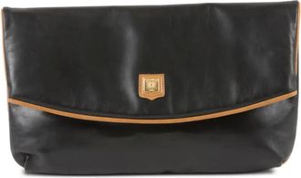 Celine Clutch Triomphe in pelle anni 90 - Nero