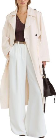 Reiss Charli Double-Breasted Linen-Blend Trench Coat