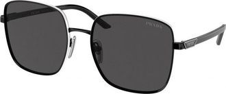 Prada Womens PR55YS-1AB5S0 PR55YS 57 1AB5S0 Fashion Sunglasses - Black - One Size