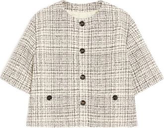 Valentino Short-sleeve Tweed Jacket