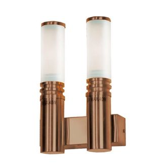 Netlighting Inox 2 Light Outdoor Modern Wall Light Brown IP44