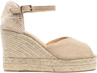 Castaner Beige Bianca Wedge Heel Espadrilles