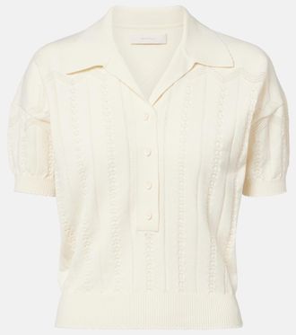 Faithfull The Brand Acme pointelle cotton-blend polo shirt