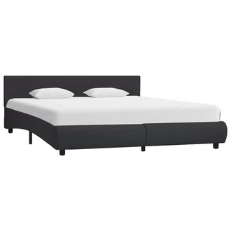 vidaXL Estructura De Cama Con Led Cuero Sint&eacute;tico Negro 160x200 Cm Vidaxl