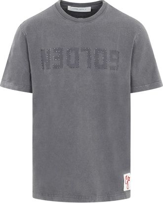 Golden Goose T-shirt met ronde hals - Heren - T-shirts - Grijs - L - Katoen - Tops