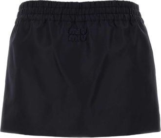 Miu Miu Womens Skirt Navy Recycled Nylon