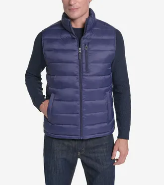 Cole Haan Mens Nylon Puffer Vest - Blue Size Medium
