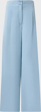 Akris Florence Pleated Linen Wide Straight-Leg Pants