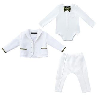 Moustache Brighton Bow Charm Set in White at Nordstrom, Size 24M