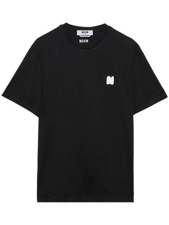 Msgm T-shirt con applicazione logo - Nero