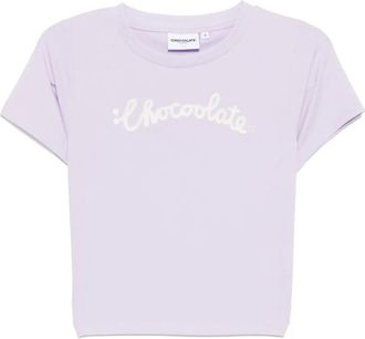 Chocoolate logo T-shirt - women - Cotton/Spandex/Elastane - M - Purple