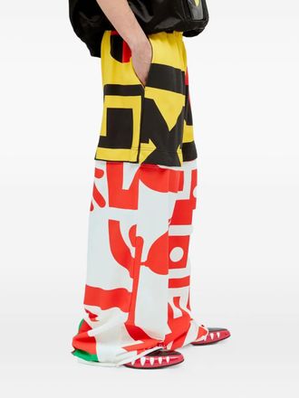 Walter Van Beirendonck Pantaloni sportivi con design patchwork - Bianco