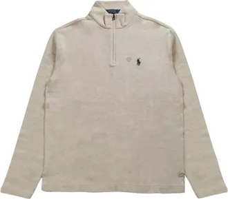 Ralph Lauren Grey Quarter-Zip Logo Sweatshirt