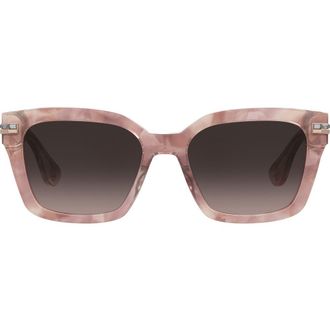 Stuart Weitzman 54mm Gradient Polarized Square Sunglasses in Havana Pink/Brown Sf at Nordstrom