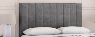 Sloomy Kansas Divan Bed Base No Drawers & 54 Floor Standing Headboard in Light Beige | Size: Double