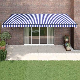vidaXL Toldo Retr&aacute;ctil Autom&aacute;tico Azul Y Blanco 5x3 M Vidaxl