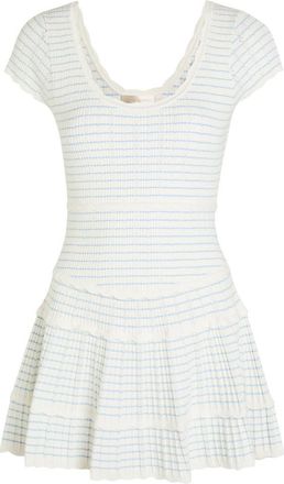 LoveShackFancy Loveshackfancy Elisavette Striped Pointelle Knit Mini Dress - White And Blue - S (UK8-10 / S)