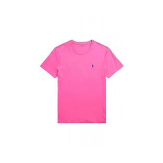 Ralph Lauren Tops, Heren, Roze, M, Katoen, Custom Slim Fit Jersey T-Shirt