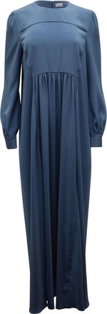 Co Co Long Sleeve Maxi Dress in Blue Triacetate