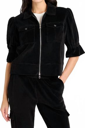 Cinq &agrave; Sept Holly Velour Jacket In Black