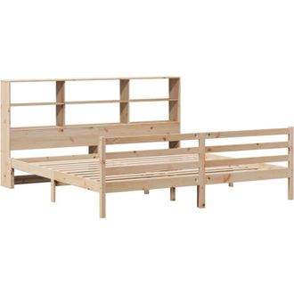 vidaXL Bookcase Bed without Mattress 180x200 cm Super King Solid Wood Pine vidaXL