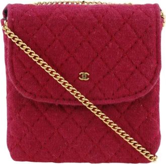 Chanel Pre-owned Cotton shoulder-bags - Dames - Vintage Schoudertas - Roze - ONE Size - Katoen - Vintage