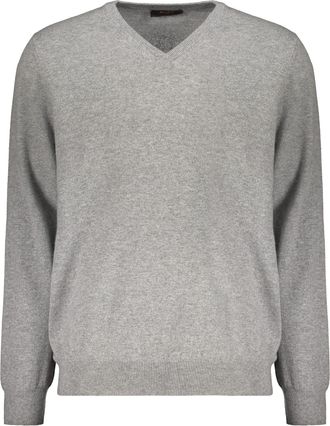 Moorer Gray V-neck Sweater, Soft And Comfortable
