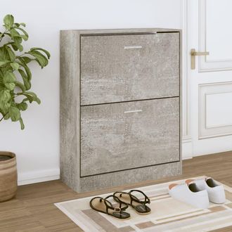 vidaXL Vidaxl - Mueble Zapatero Madera Contrachapada Gris Hormig&oacute;n 63x24x81cm