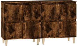 vidaXL Sideboards 2 pcs Smoked Oak 60x35x70 cm Engineered Wood vidaXL