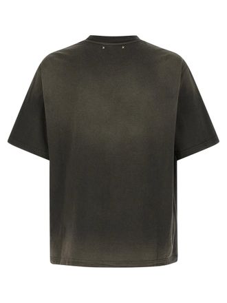 Golden Goose Logo-Print Sunfaded Cotton T-shirt - Charcoal