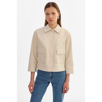 LaMarque Elara | Faux Leather Jacket in Bone at Nordstrom, Size Xx-Small
