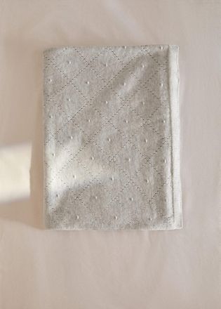 Mango Coperta bambino ricamo rombo grigio - Home - 70X100cm - MANGO HOME