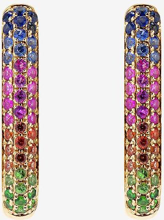 Roxanne First Ovale Gelbgoldcreolen Rainbow Sapphire