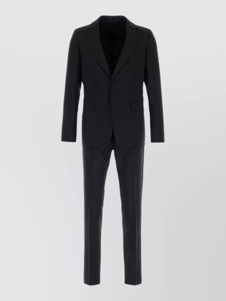 Prada wool blend tailored suit notch lapel