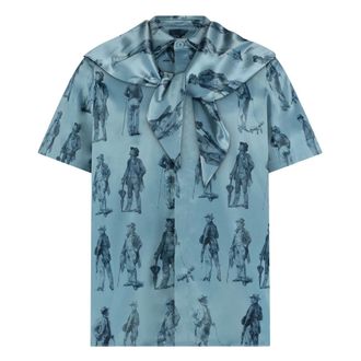 Flaneur Short Sleeve Shirts, male, Blue, Size: XL Boulevardiers Hooded Shirt | Sky Blue