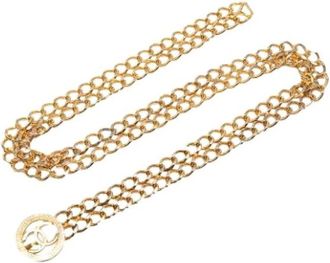Chanel Pre-owned Metal Belt - Dames - Vintage Accessoires - Geel - ONE Size - Vintage