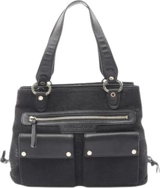 Bulgari Pre-owned Handbags, female, Black, Size: ONE SIZE Pre-owned Vintage Canvas Handbag