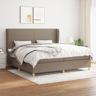 vidaXL Vidaxl - Cama Box Spring Con Colch&oacute;n Tela Gris Taupe 200x200 Cm