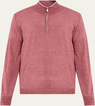 Brunello Cucinelli Mens Cashmere Knit Quarter-Zip Sweater