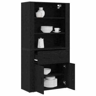 Berkfield Home Highboard Black Oak Engineered Wood