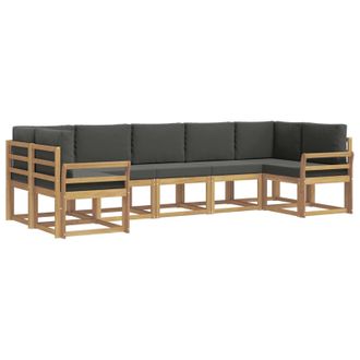 vidaXL Conjunto De Sof&aacute;s De Exterior 7 Pcs Blanco Y Antracita Vidaxl