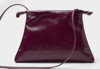 Simons Womens Patent leather trapezoidal evening bag Exclusive collection from Italy