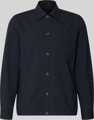 Marc O'Polo Regular Fit Hemdjacke aus Baumwoll-Mix mit Viskose-Anteil in Marine, Gr&ouml;&szlig;e XXXL