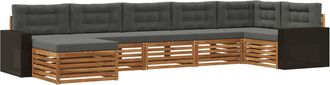 vidaXL Conjunto De Sof&aacute;s De Exterior 7 Uds. Natural Y Antracita Vidaxl
